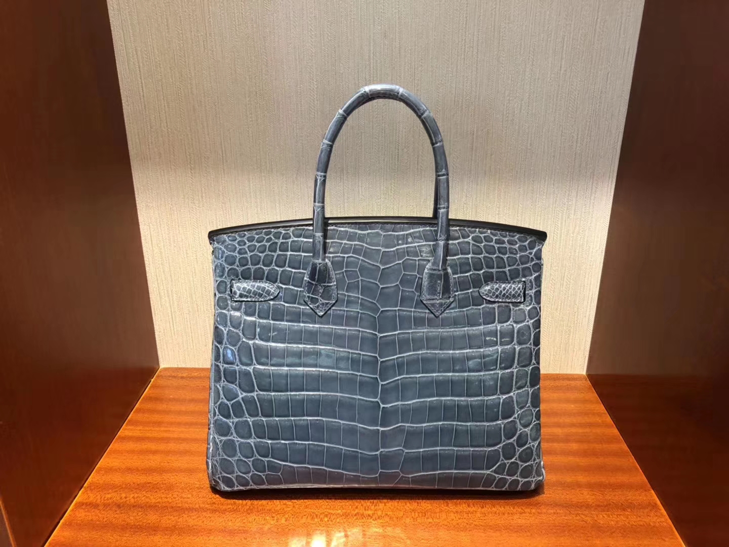 香港香港島中西區 Hermes Birkin 30cm CK75牛仔藍 Blue Jean 尼羅鱷