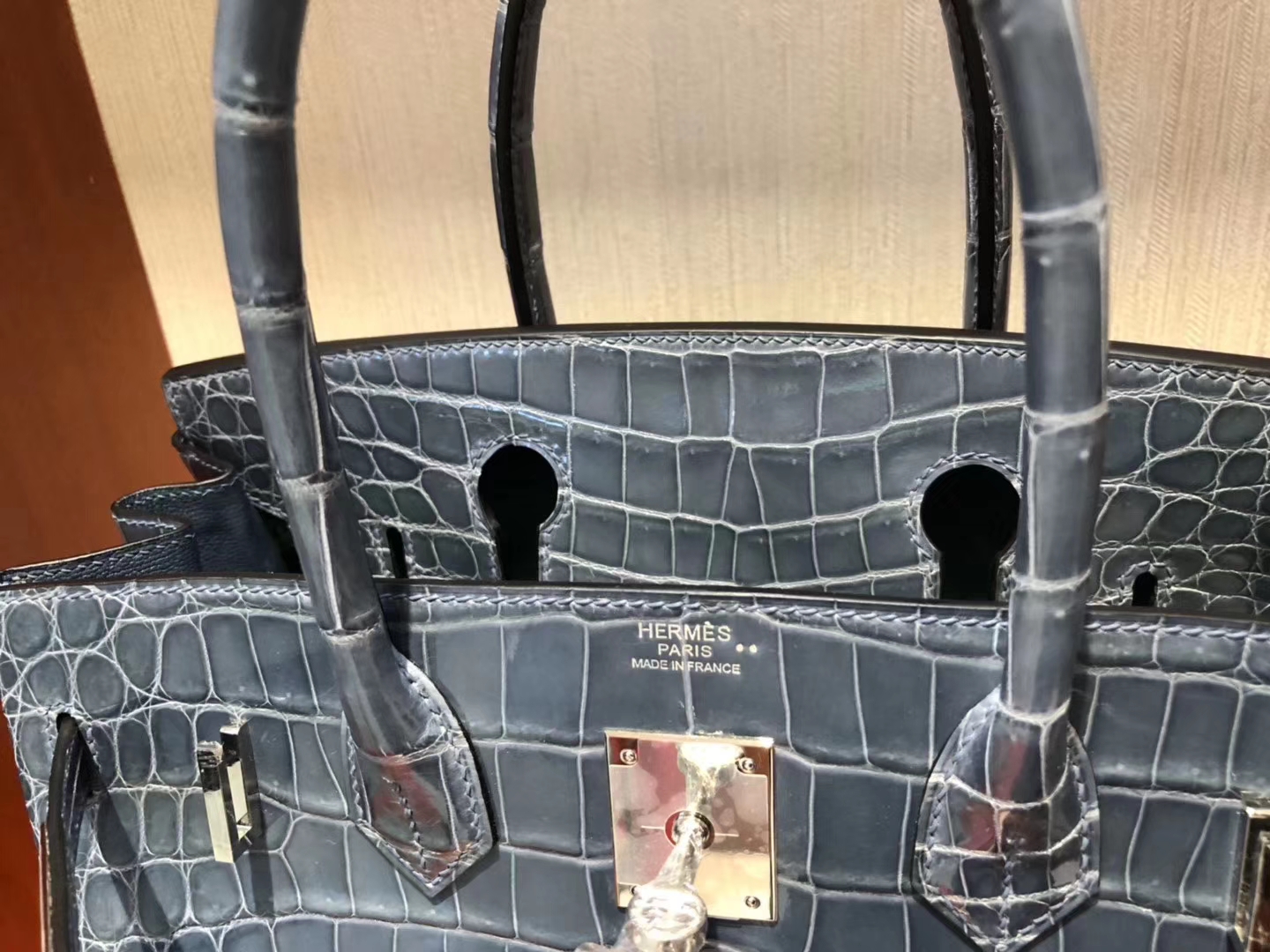 香港香港島中西區 Hermes Birkin 30cm CK75牛仔藍 Blue Jean 尼羅鱷