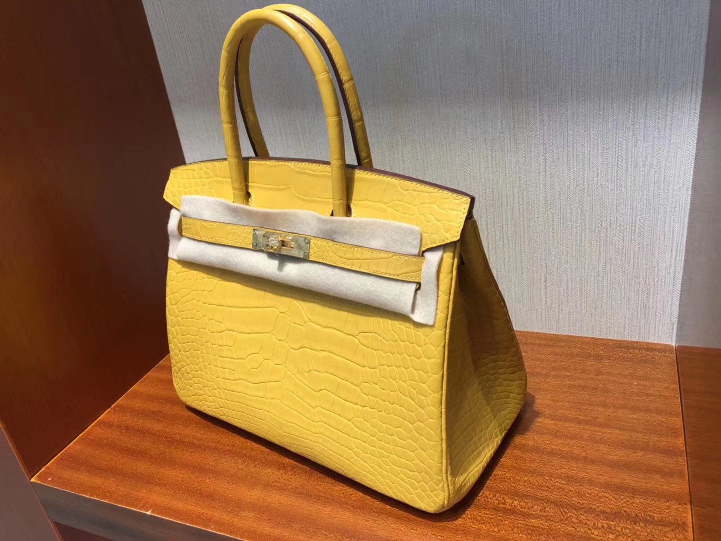 Macao Hermes Birkin 30cm 9D琥珀黃 Jaune Amber 霧面美洲鱷 Matt Alligator Crocodile