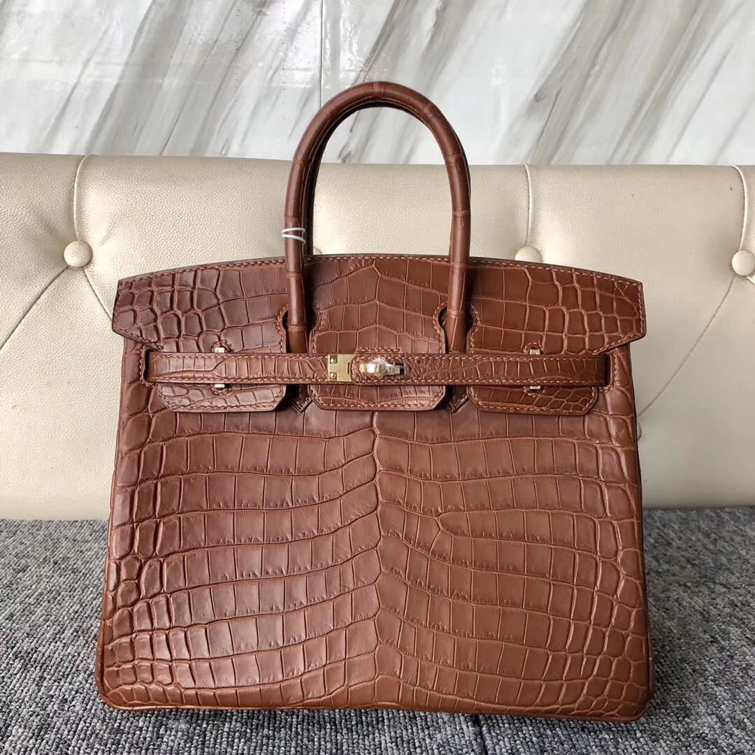 新加坡愛馬仕包包官網 鉑金包 Hermes Birkin 25cm 尼羅鱷 CK37金棕色 Gold