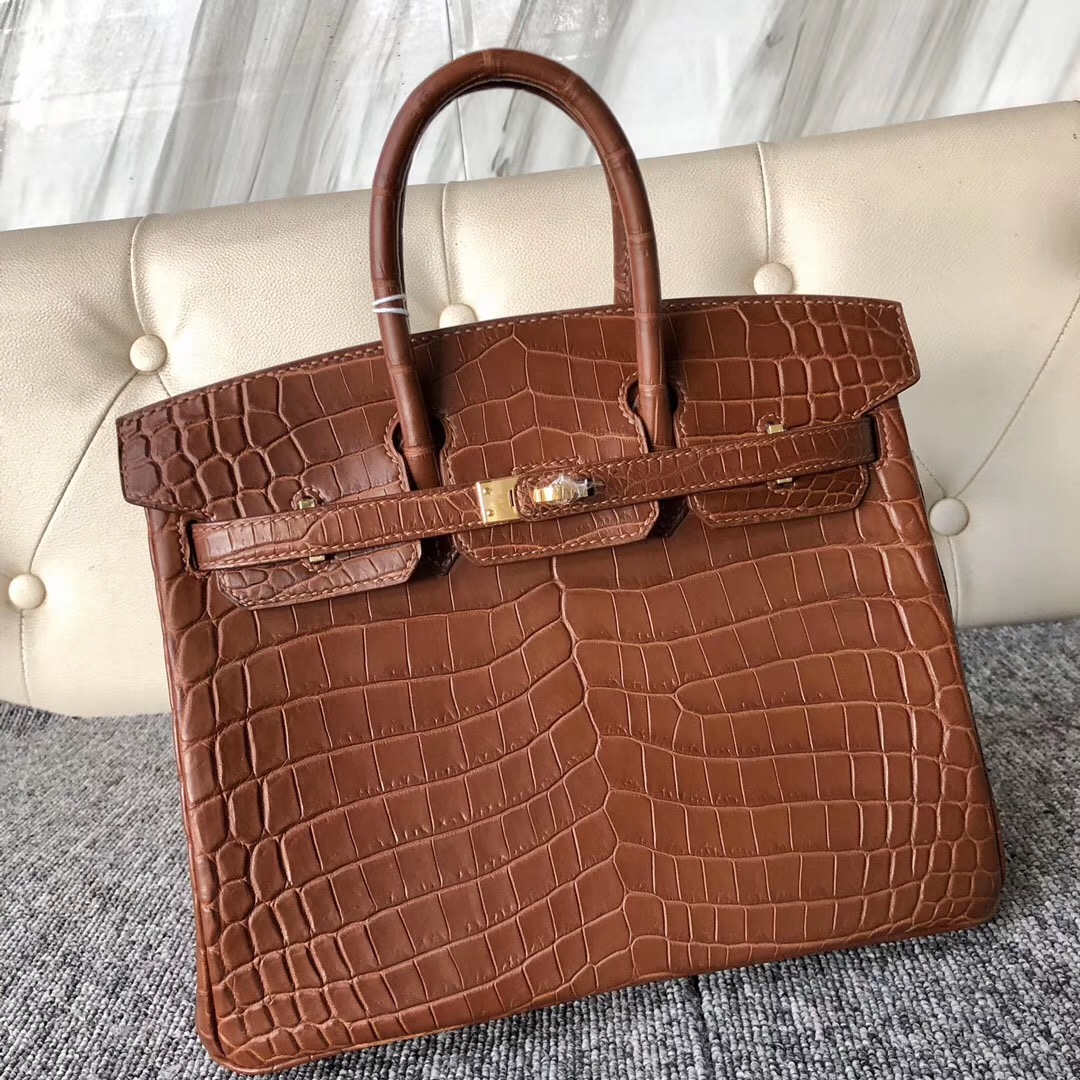 新加坡愛馬仕包包官網 鉑金包 Hermes Birkin 25cm 尼羅鱷 CK37金棕色 Gold