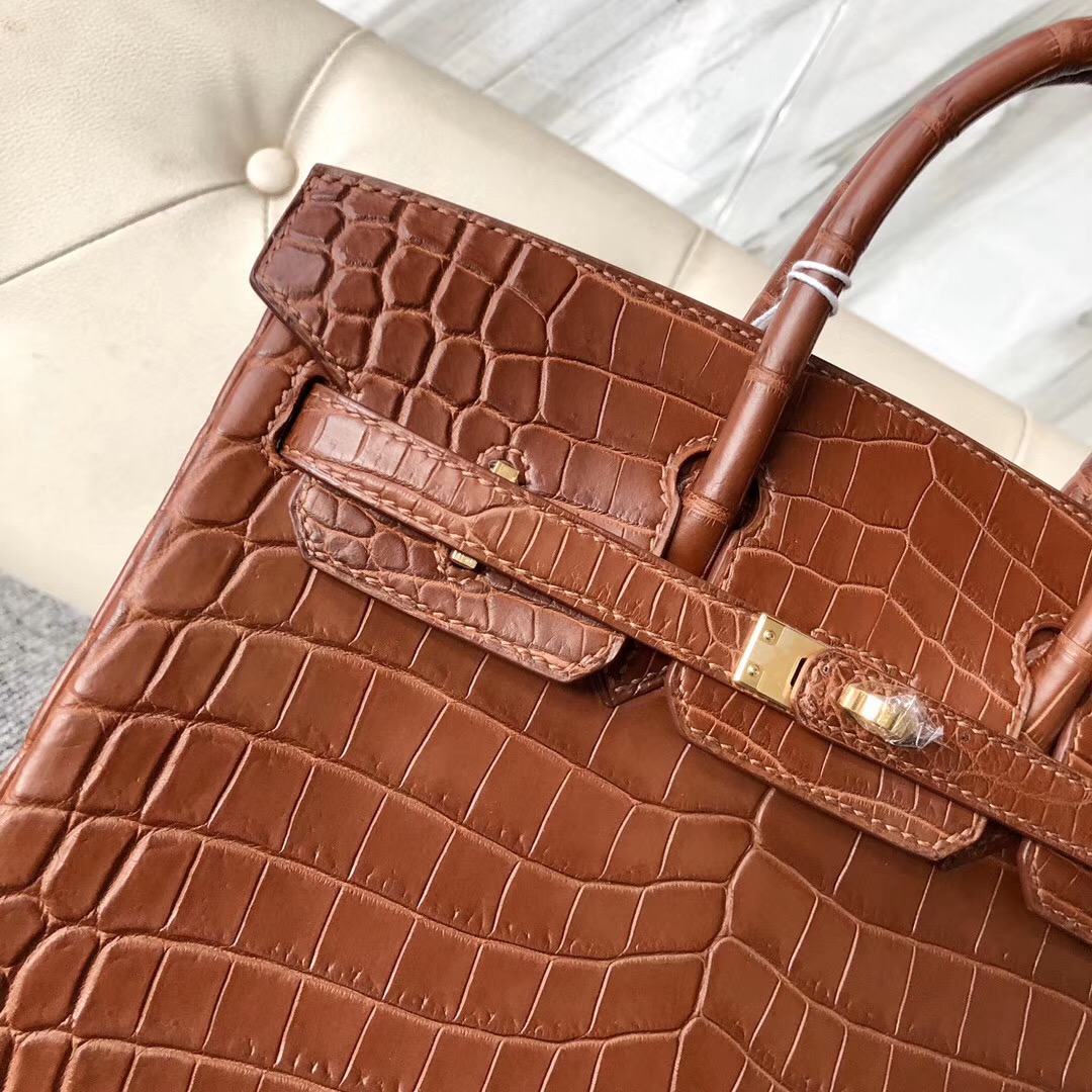 新加坡愛馬仕包包官網 鉑金包 Hermes Birkin 25cm 尼羅鱷 CK37金棕色 Gold