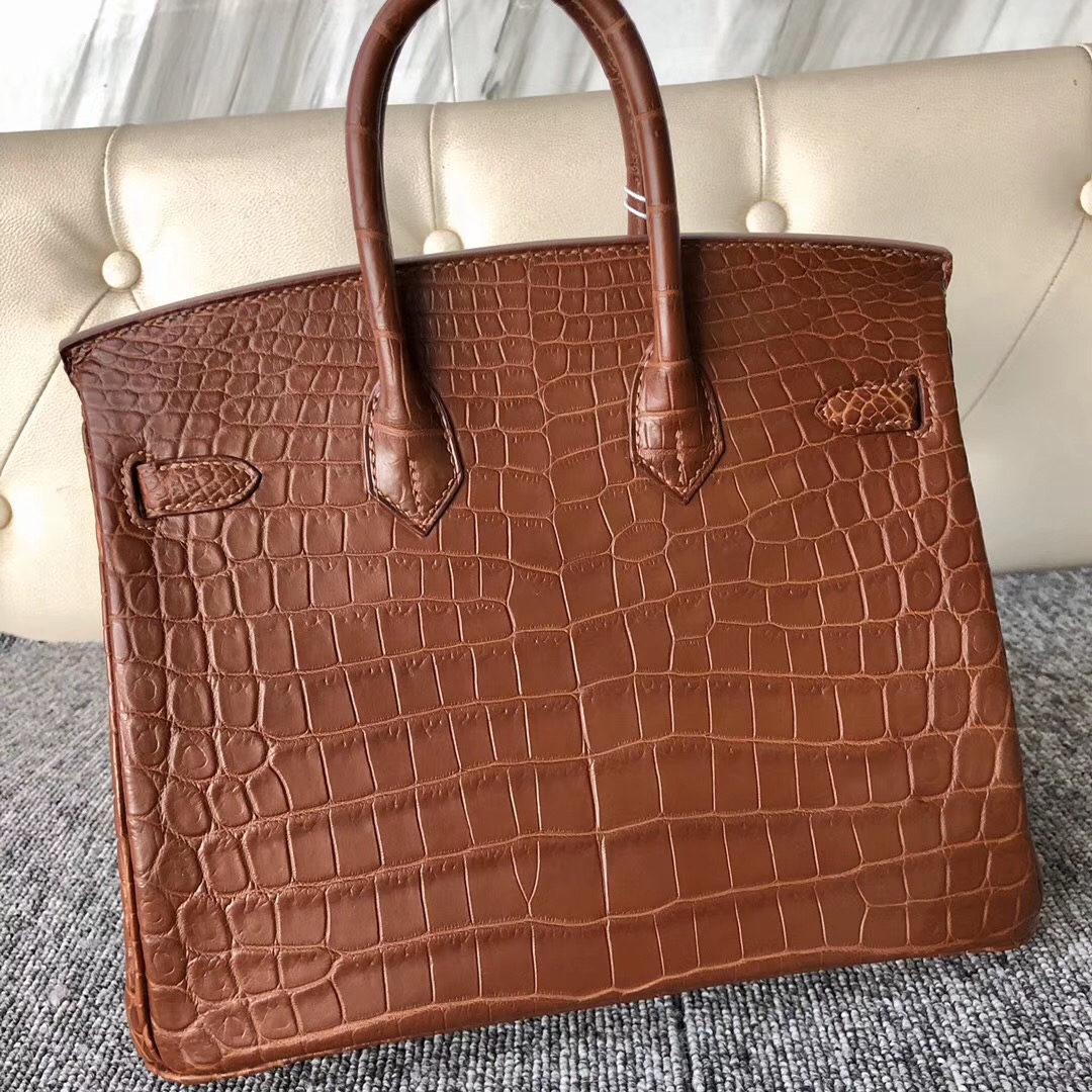 新加坡愛馬仕包包官網 鉑金包 Hermes Birkin 25cm 尼羅鱷 CK37金棕色 Gold