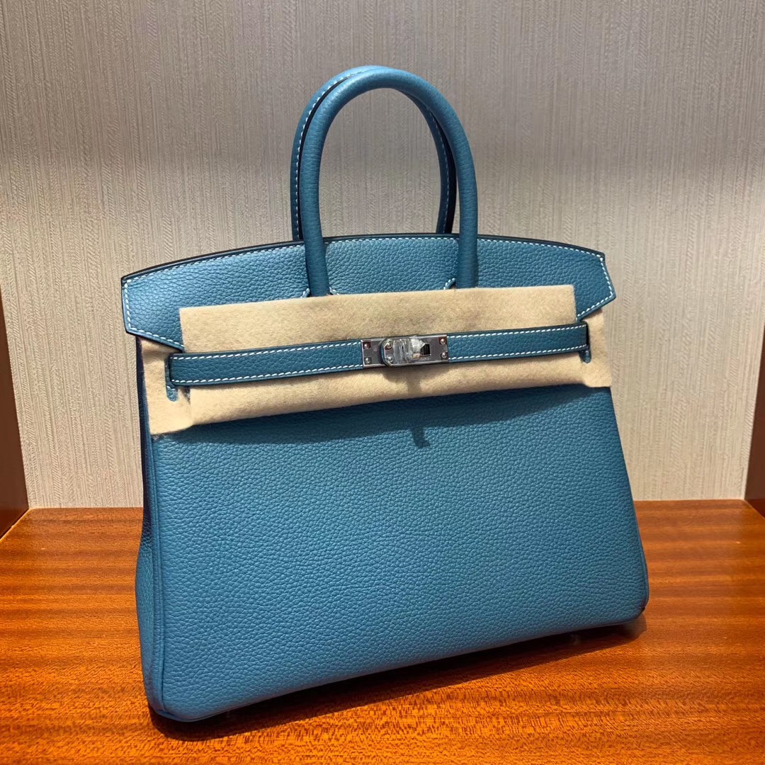 愛馬仕鉑金包價格 Hermes Birkin 25cm togo ck75牛仔藍 Blue Jean