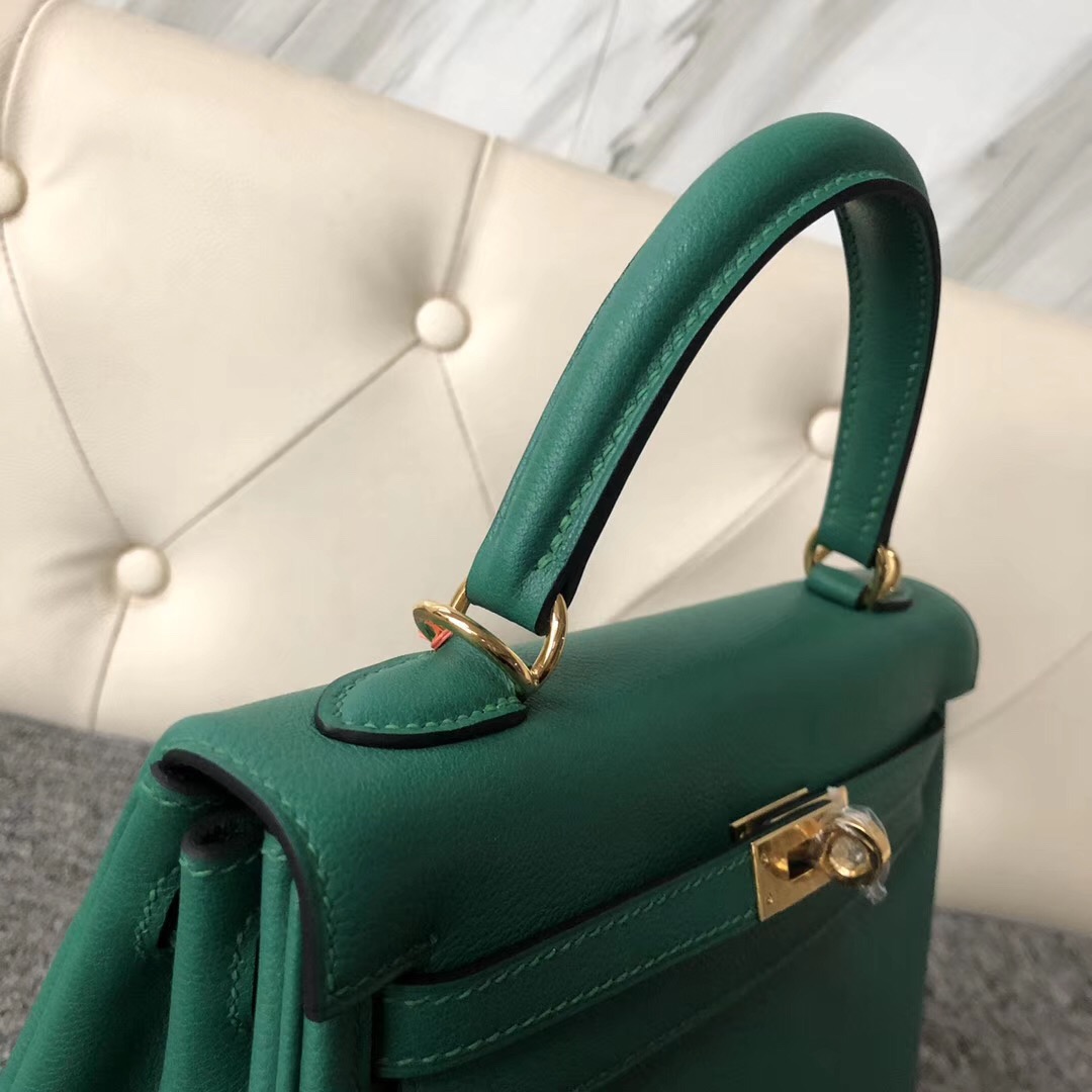 愛馬仕內縫凱莉包 Hermes Kelly 25cm 愛馬仕U4絲絨綠 Vert Verigo Everycolor