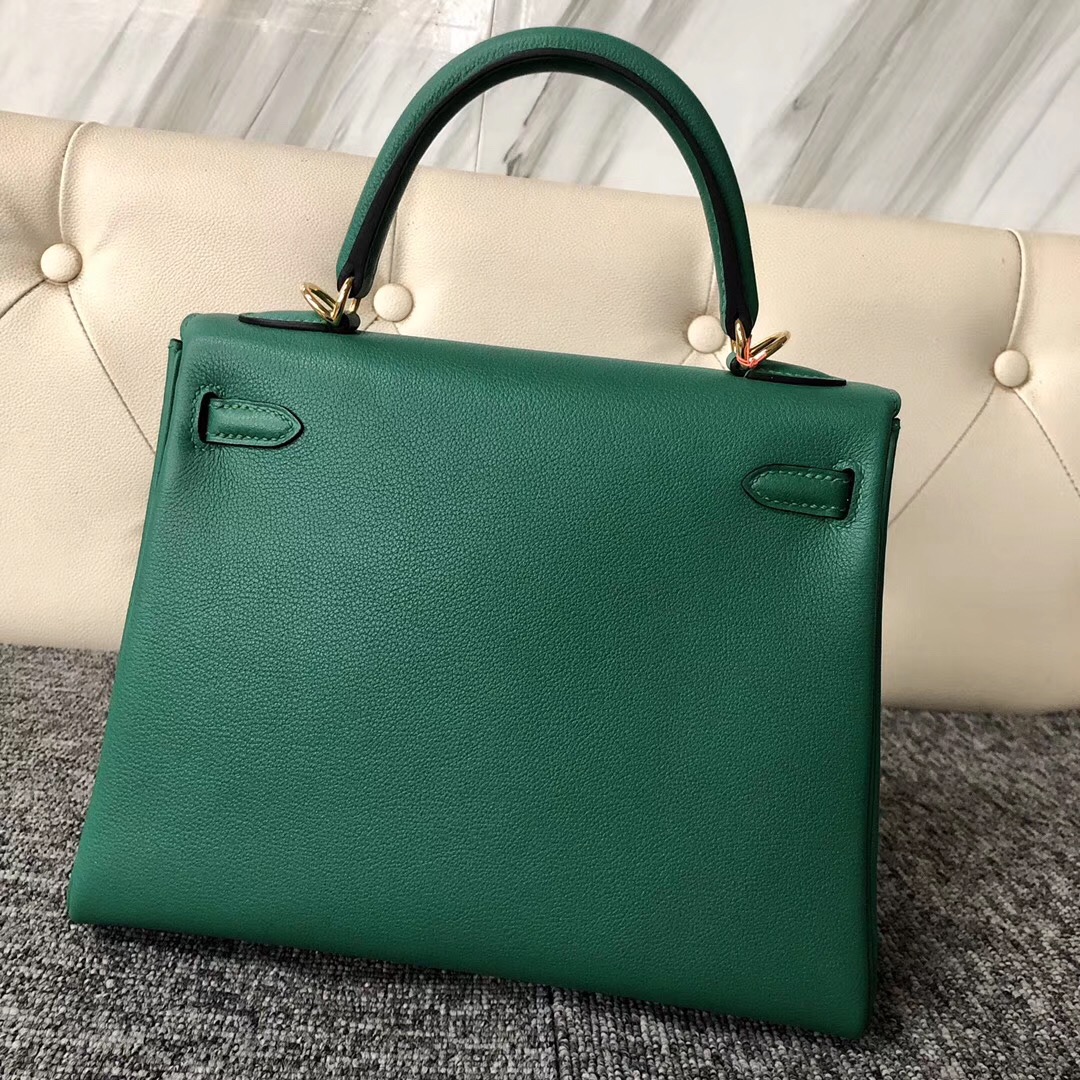 愛馬仕內縫凱莉包 Hermes Kelly 25cm 愛馬仕U4絲絨綠 Vert Verigo Everycolor