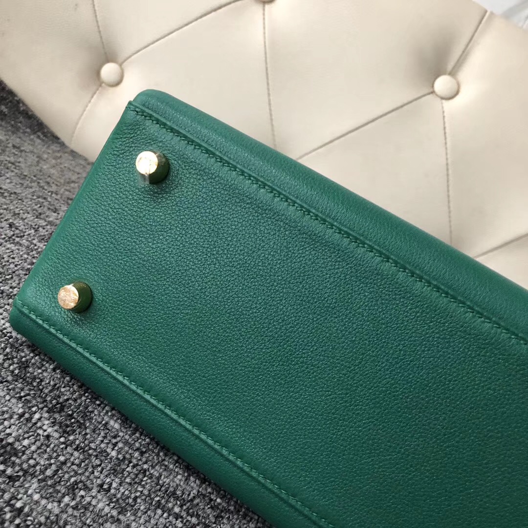 愛馬仕內縫凱莉包 Hermes Kelly 25cm 愛馬仕U4絲絨綠 Vert Verigo Everycolor