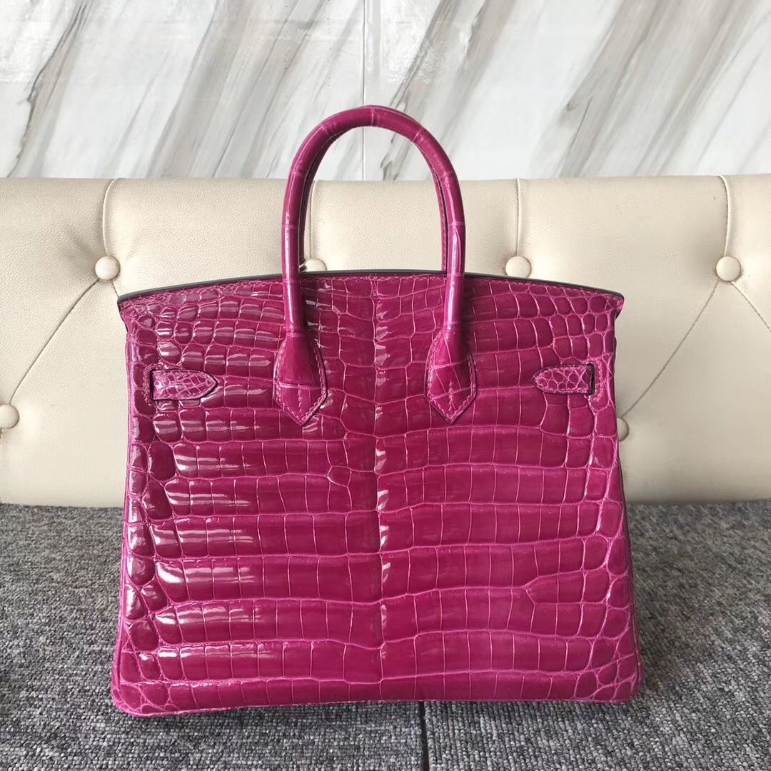 Hermes Birkin 25cm 尼羅供珠鱷魚 禦用正品五金 鍍24k真金 J5天方夜譚粉紫