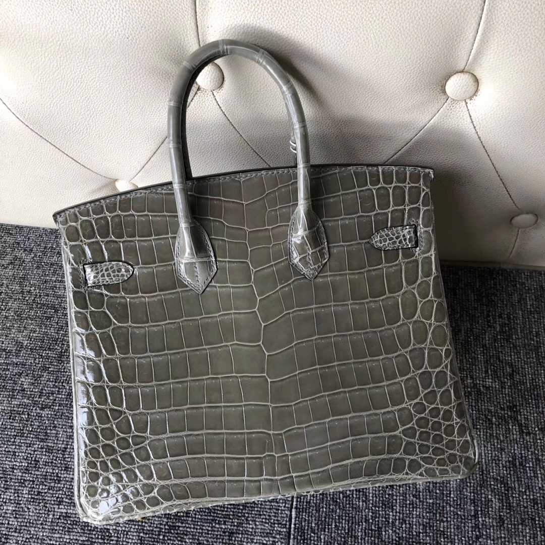 愛馬仕鉑金包編號在哪 Hermes Birkin 25cm 尼羅鱷 CK81斑鳩灰 Gris Tourterelle