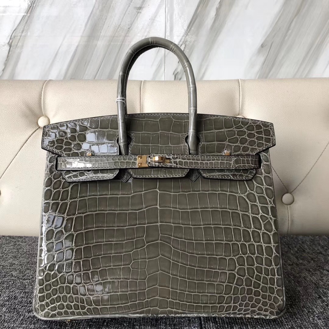 愛馬仕鉑金包編號在哪 Hermes Birkin 25cm 尼羅鱷 CK81斑鳩灰 Gris Tourterelle