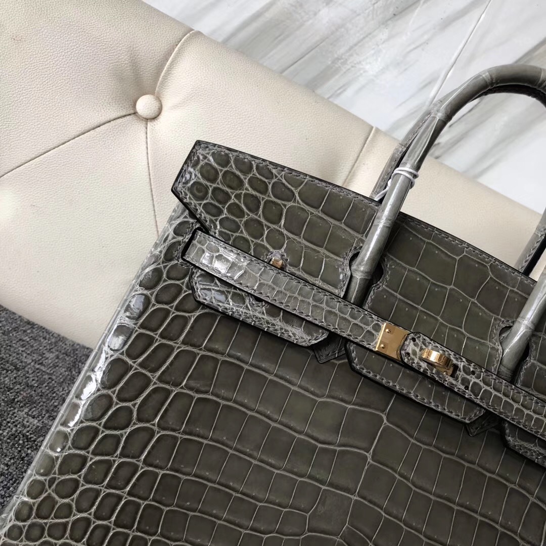 愛馬仕鉑金包編號在哪 Hermes Birkin 25cm 尼羅鱷 CK81斑鳩灰 Gris Tourterelle