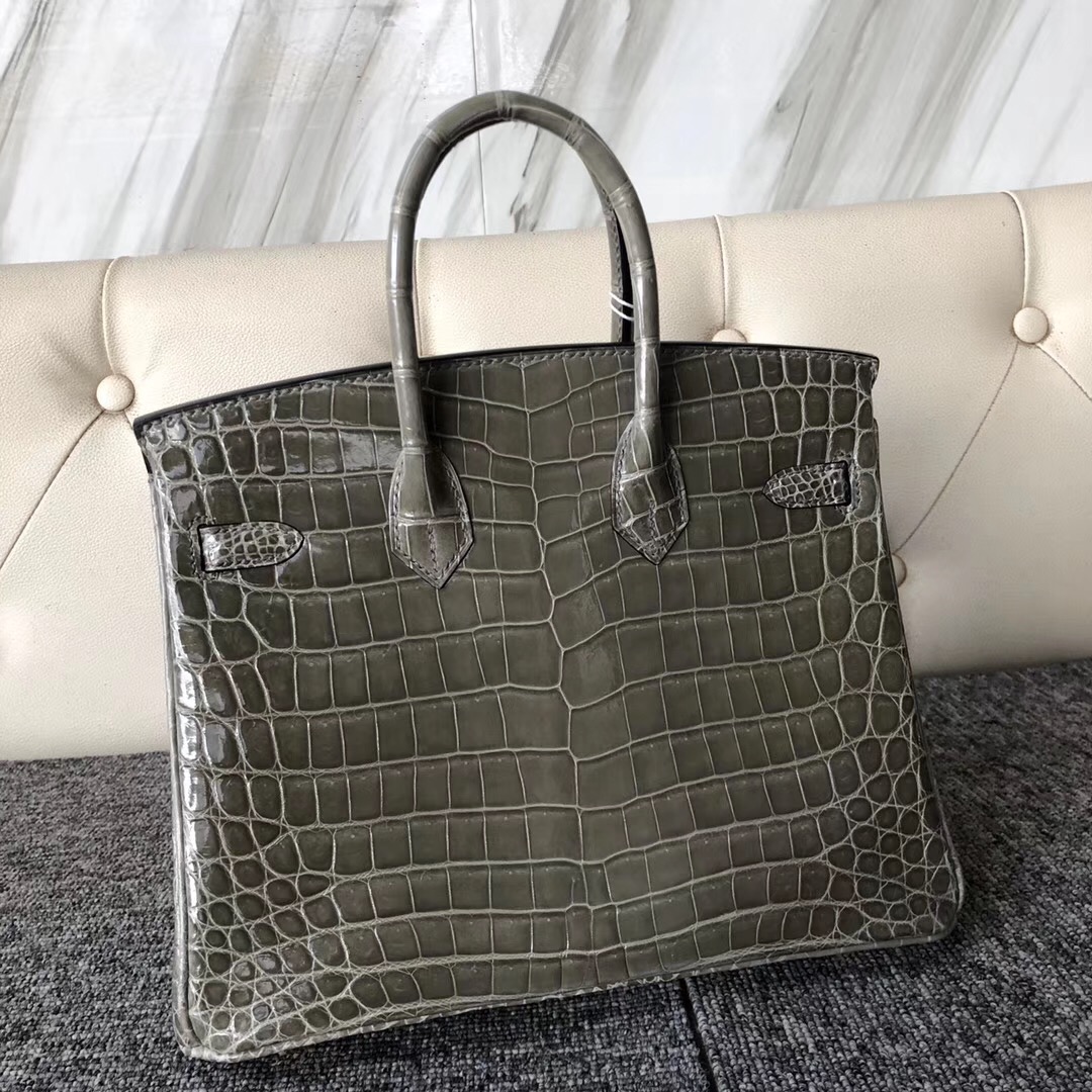 愛馬仕鉑金包編號在哪 Hermes Birkin 25cm 尼羅鱷 CK81斑鳩灰 Gris Tourterelle