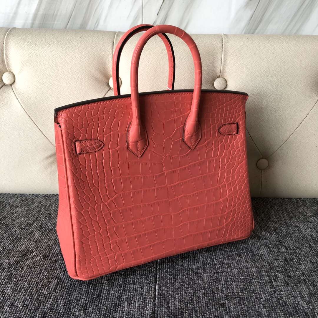 愛馬仕包包臺灣網站 Taiwan Hermes Birkin 25cm 美洲鱷 A5 Bouganinviller 杜鵑紅