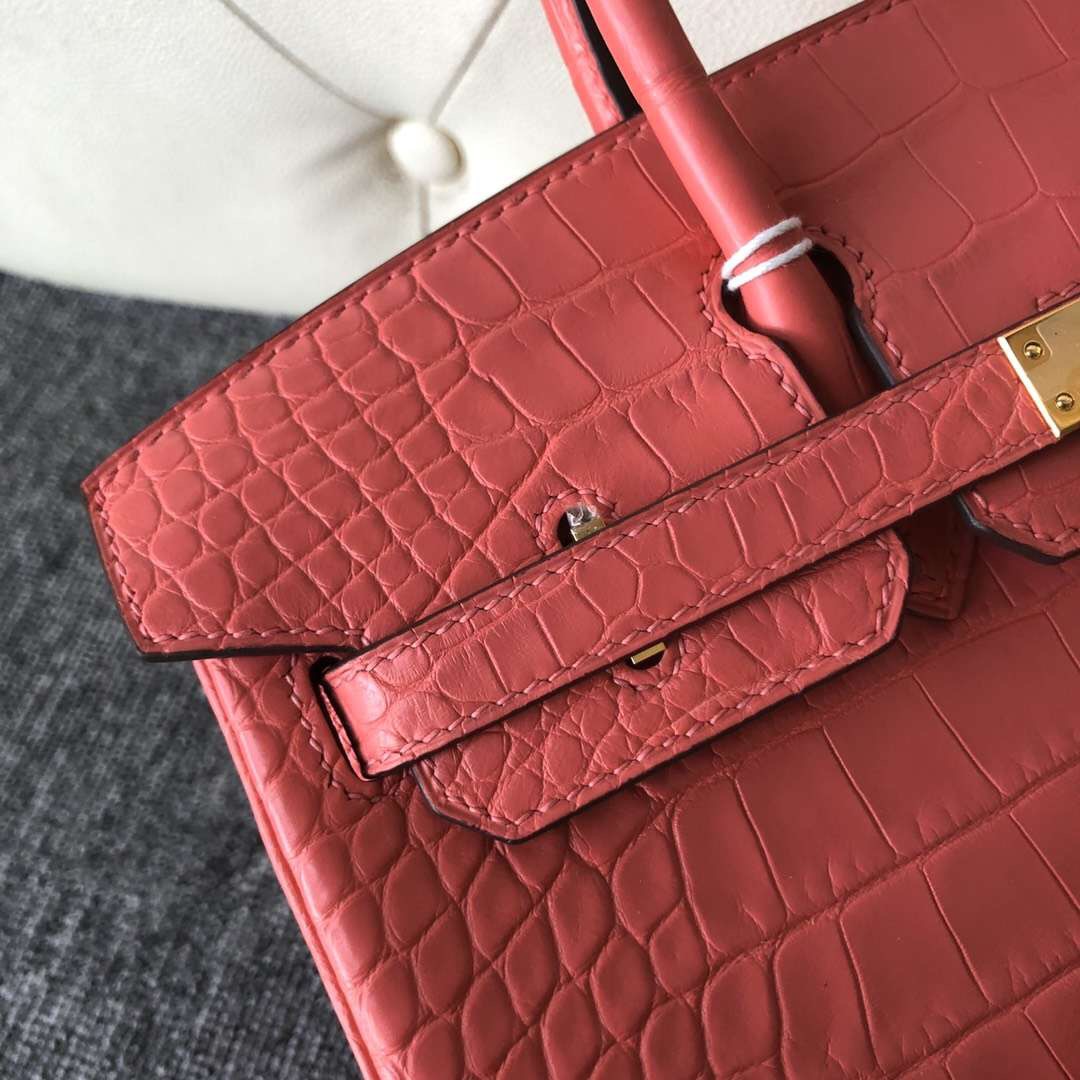 愛馬仕包包臺灣網站 Taiwan Hermes Birkin 25cm 美洲鱷 A5 Bouganinviller 杜鵑紅