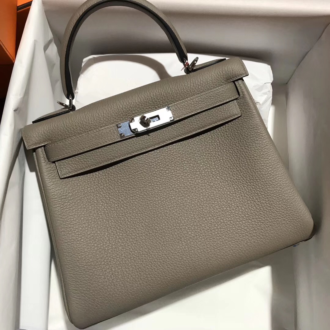 愛馬仕凱莉包圖片 香港價格 Hermès Kelly 28cm M8瀝青灰 Griss Asphalte