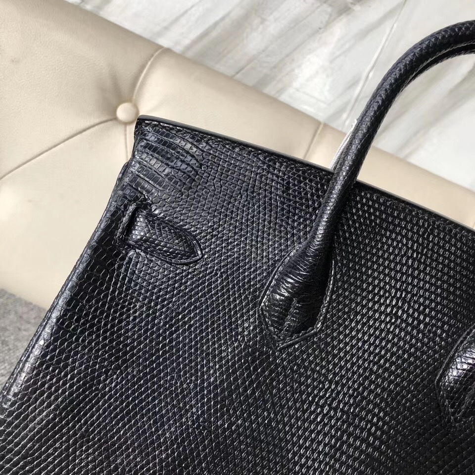 臺灣新北市愛馬仕包包真偽辨別 Hermes Birkin 25cm Lizard 蜥蜴皮 ck89 黑色 Noir