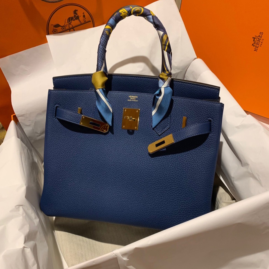 臺中市愛馬仕鉑金包 Hermes Birkin 30cm S4深邃藍 Blue deep Togo皮