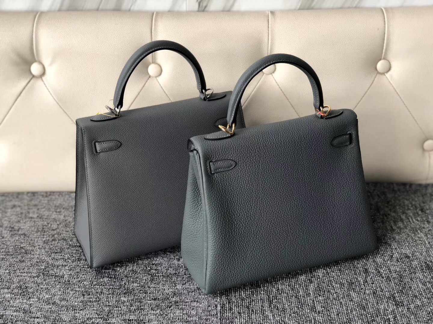 愛馬仕內縫凱莉包 Singapore Hermes Kelly 28cm togo CC63杏綠色 Vert Amande