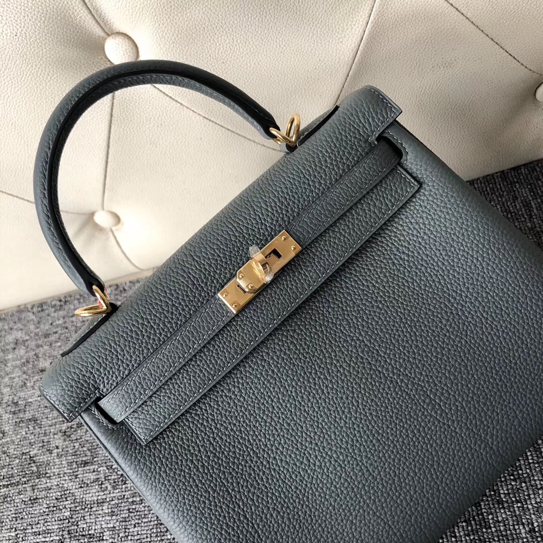 Singapore Hermes Kelly 25cm Epsom / togo CC63杏綠色 Vert Amande