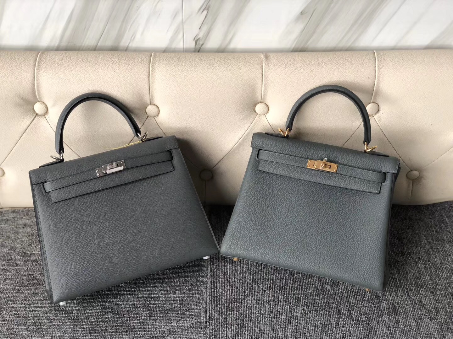 Singapore Hermes Kelly 25cm Epsom / togo CC63杏綠色 Vert Amande