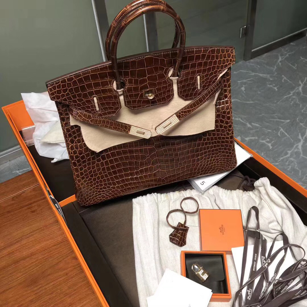 愛馬仕鉑金包 Hong Kong Hermes Birkin 30cm 鑲鉆 真鉆