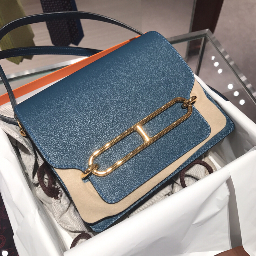香港油尖旺區 愛馬仕豬鼻子包包價格 Hermes Roulis 18cm Everycolor CK37金棕色 Gold