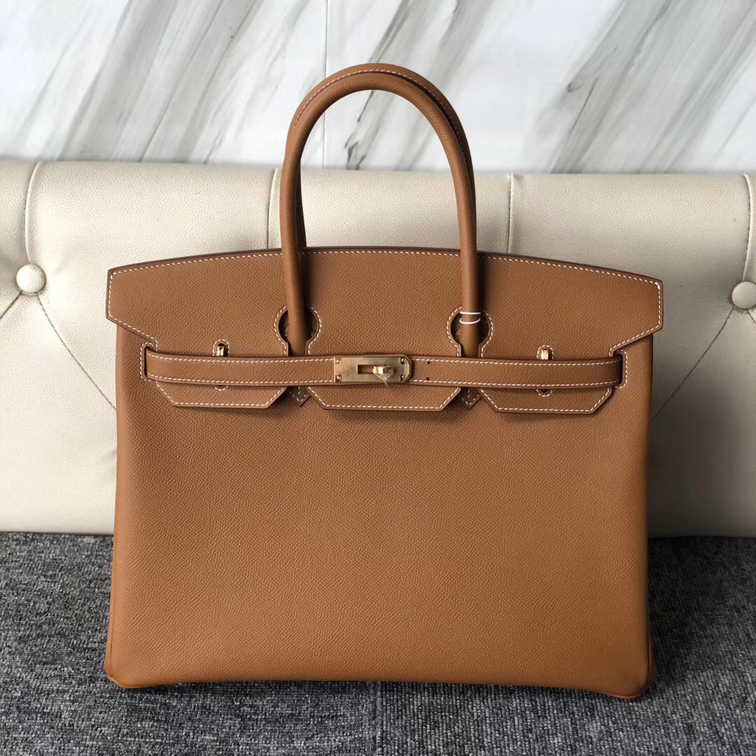 臺灣桃園市鉑金包報價行情 Hermes Birkin 35cm Epsom ck37金棕色 gold