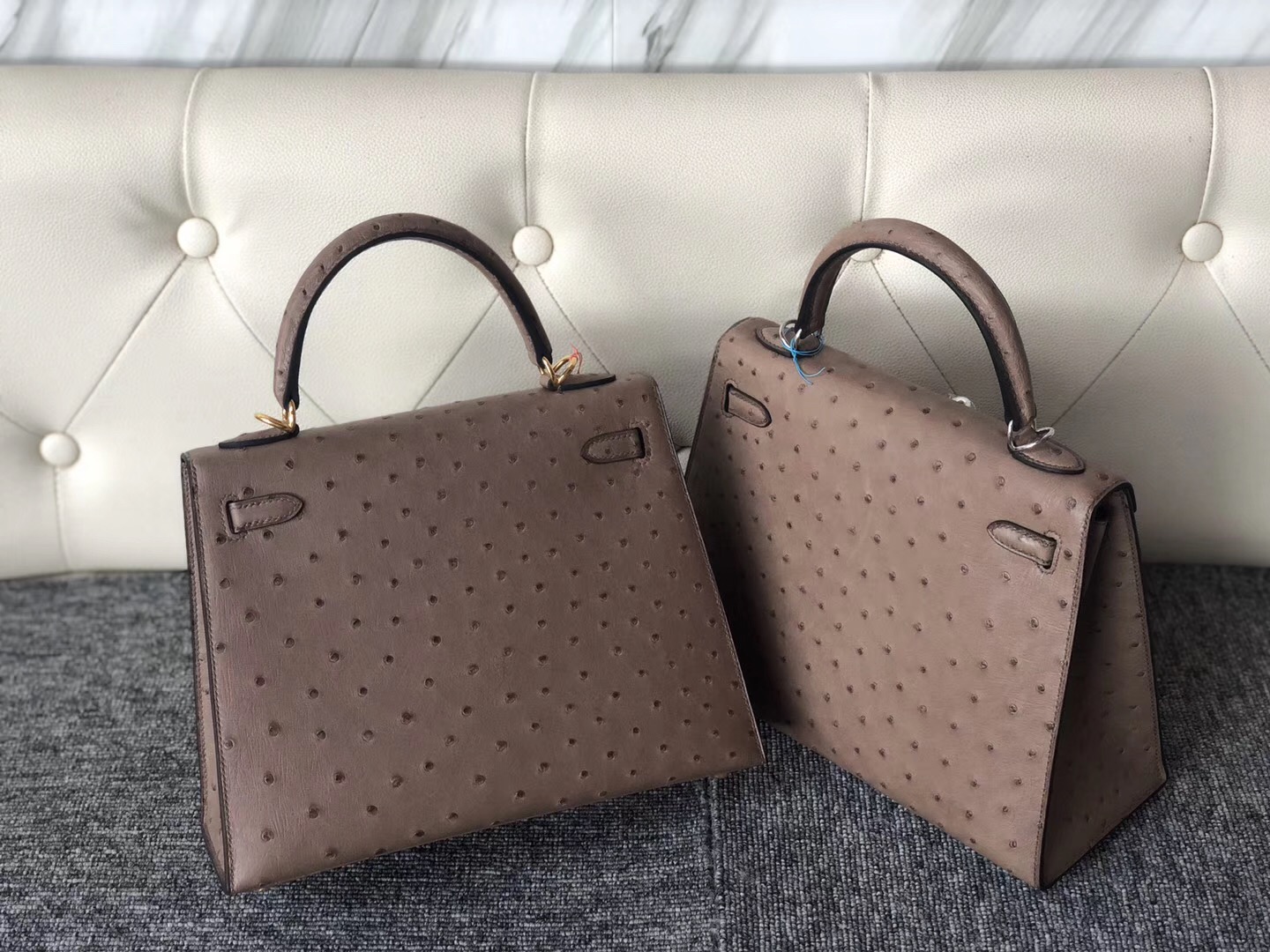 臺灣臺中市愛馬仕鴕鳥皮凱莉包 Taiwan Hermes Kelly 25cm Ostrich 南非鴕鳥皮