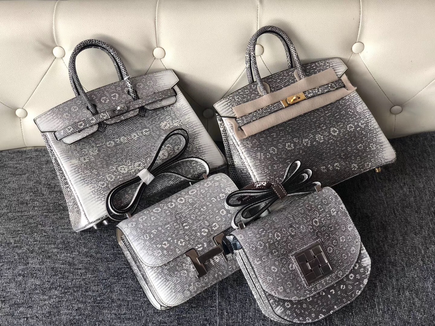 Taiwan Hermes Birkin 25cm Constance 19cm Mosaique 17cm 蜥蜴皮 01自然色