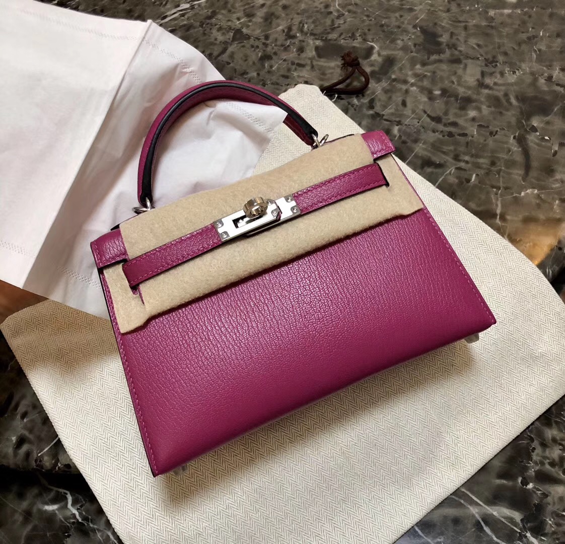 越南愛馬仕專賣店地址 Hermes Kelly Mini 2代 Chevre L3玫瑰紫 Rose Purple