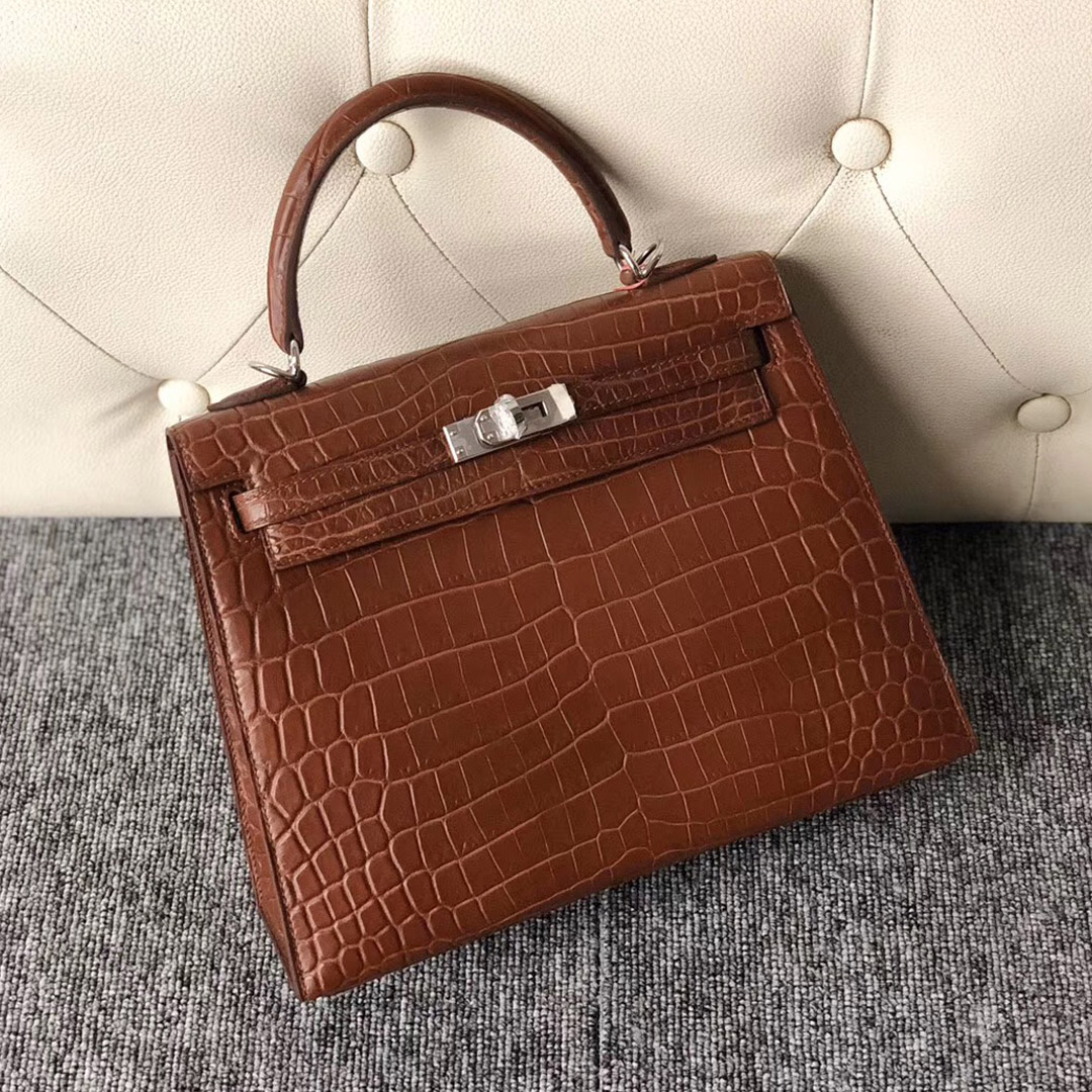 愛馬仕包包越南官網 Hermes Kelly 25cm 尼羅鱷 CK37金棕色 Gold 銀扣