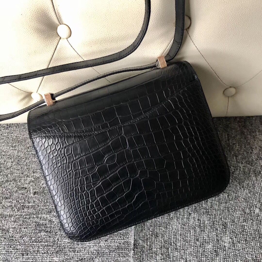 香港觀塘區 東區 愛馬仕包包官網 Hermes Constance 24cm CK89黑色 Noir 玫瑰金扣