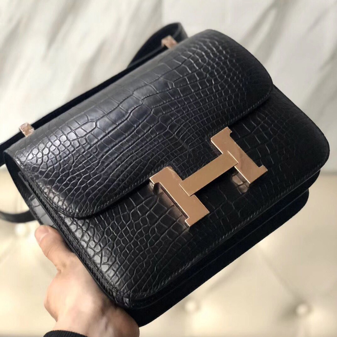 香港觀塘區 東區 愛馬仕包包官網 Hermes Constance 24cm CK89黑色 Noir 玫瑰金扣