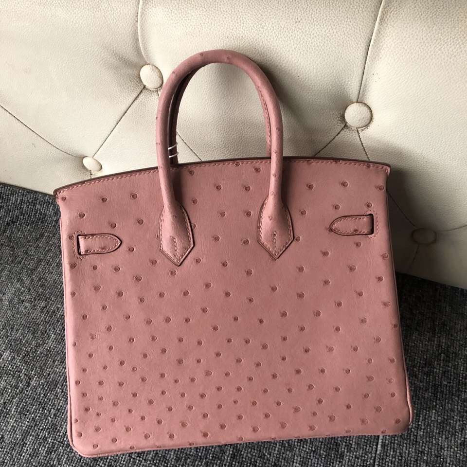 香港中區西區愛馬仕鉑金包 Hermes Birkin 25cm CC94陶瓷粉 TerreCuite 鴕鳥皮