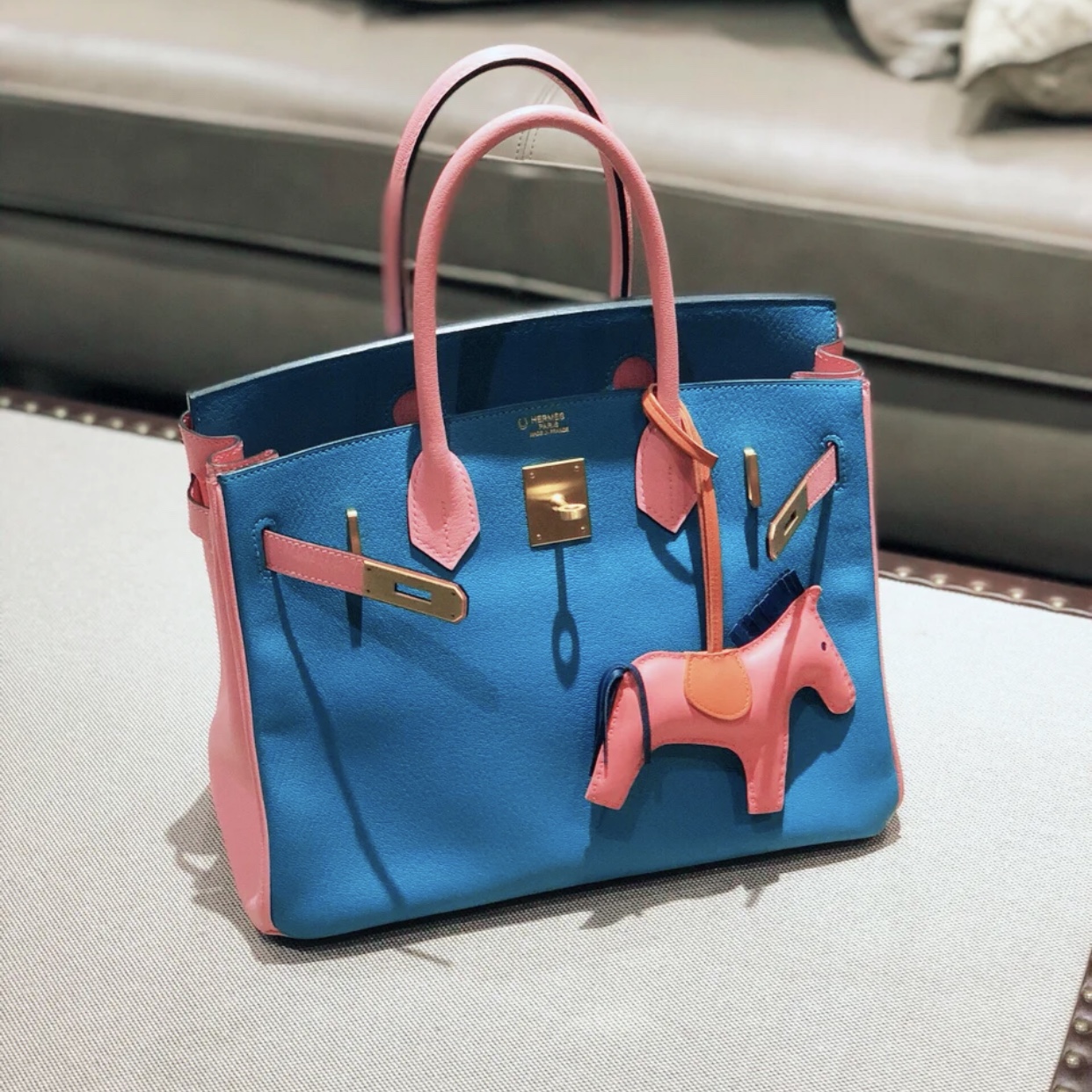 愛馬仕 拼色山羊皮鉑金包 Hermes Birkin 25cm Hss Chevre 山羊皮 全手工線縫