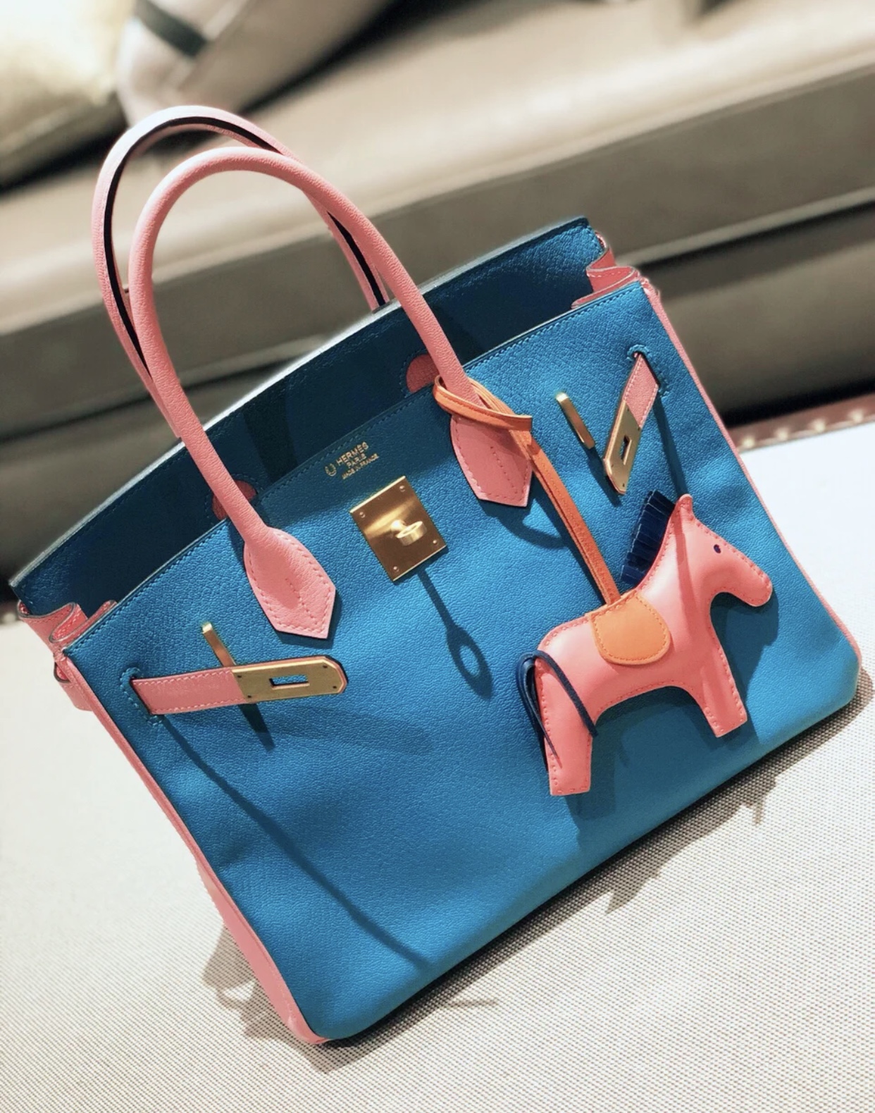 愛馬仕 拼色山羊皮鉑金包 Hermes Birkin 25cm Hss Chevre 山羊皮 全手工線縫