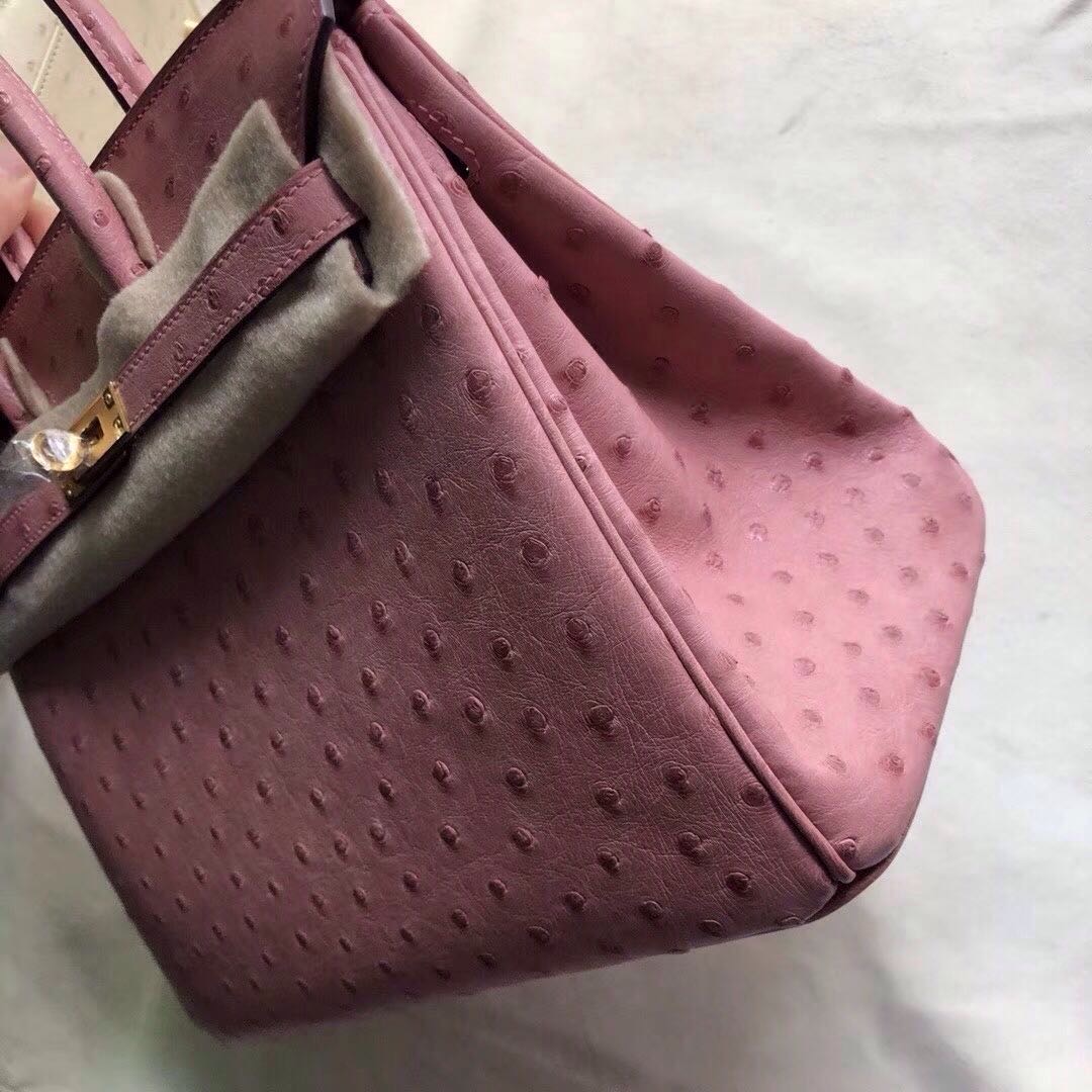 香港中區西區愛馬仕鉑金包 Hermes Birkin 25cm CC94陶瓷粉 TerreCuite 鴕鳥皮