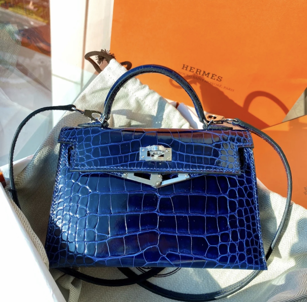 愛馬仕Hermes kelly mini二代 CK73寶石藍 Blue Sapphire 價格 報價行情