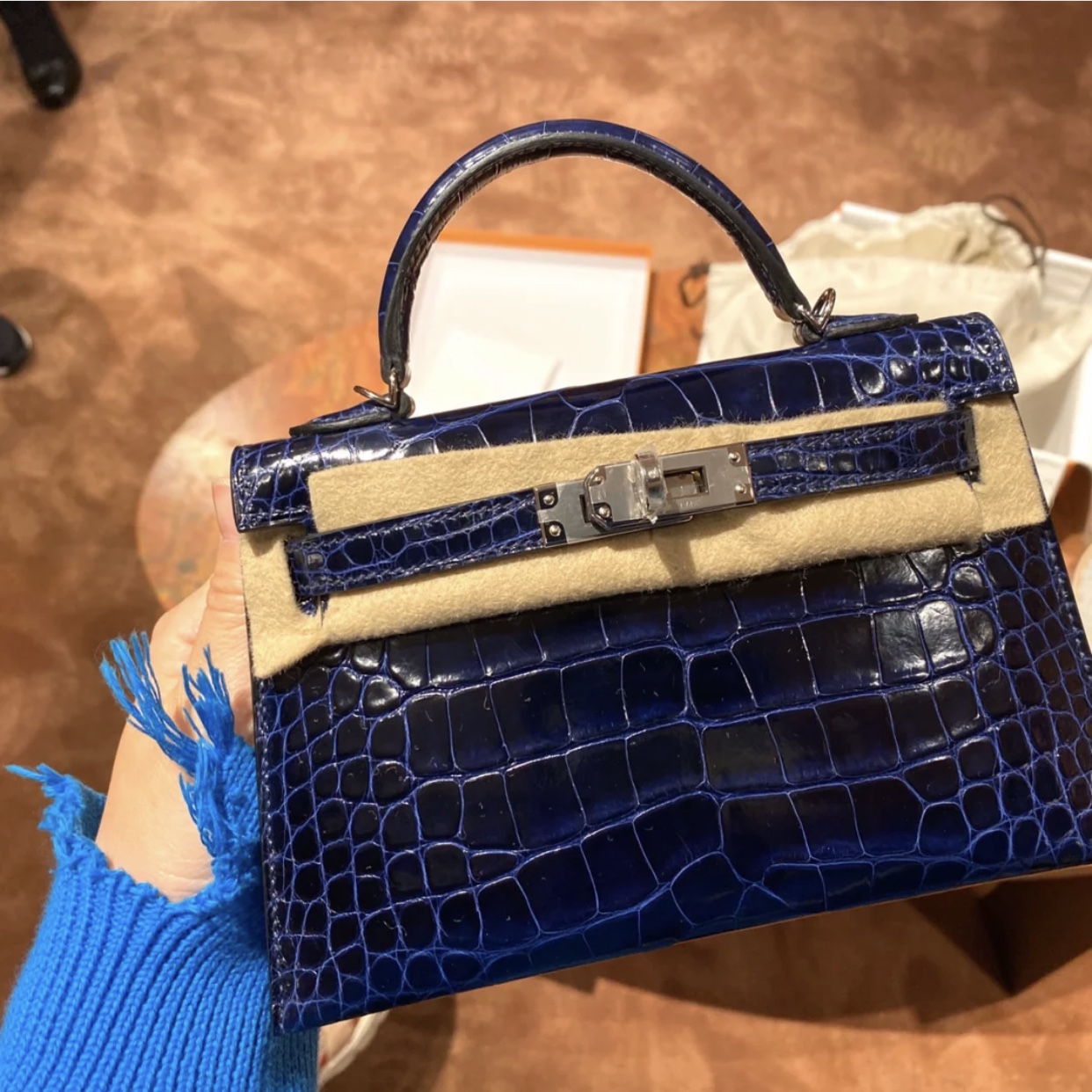 愛馬仕Hermes kelly mini二代 CK73寶石藍 Blue Sapphire 價格 報價行情