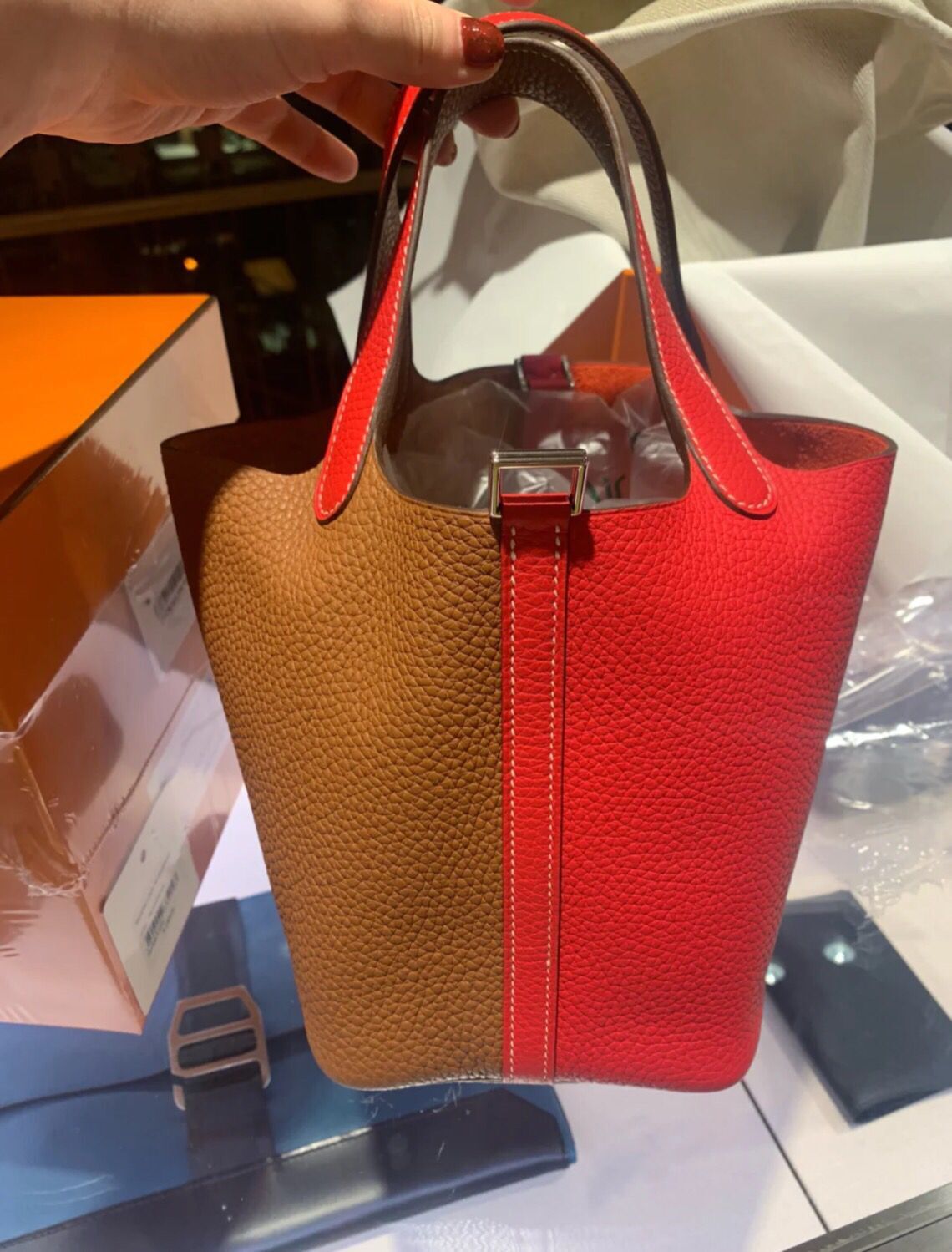 香港灣仔區愛馬仕菜籃子包官網價格 Hermes Picotin Lock 18cm 雙拼色TC皮