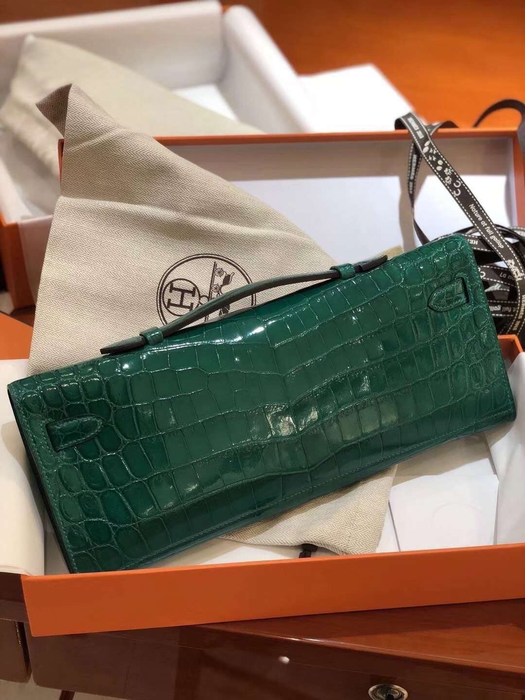 愛馬仕 Hermes Kelly cut 31cm HCP亮面兩點 尼羅鱷魚 Shiny nilo crocodile