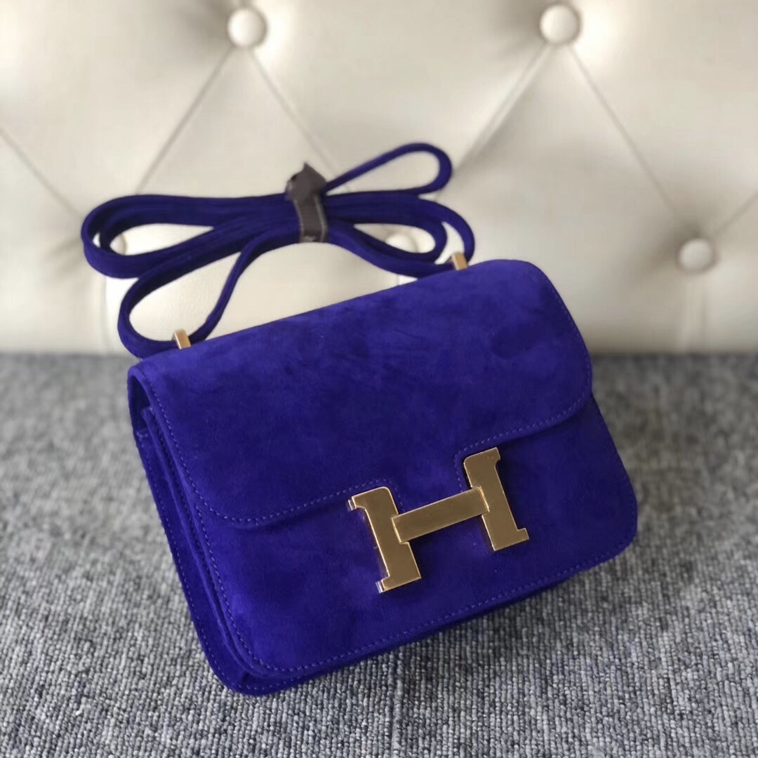 臺灣臺北市 愛馬仕 Hermes Constance 19cm 羊皮反絨 麂皮 Boblis Suede