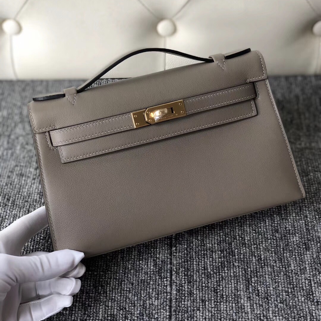 Hermes Mini Kelly Pochette U4 絲絨綠 9D 琥珀黄 S2 風衣灰 M8 瀝青灰 Swift calfskin