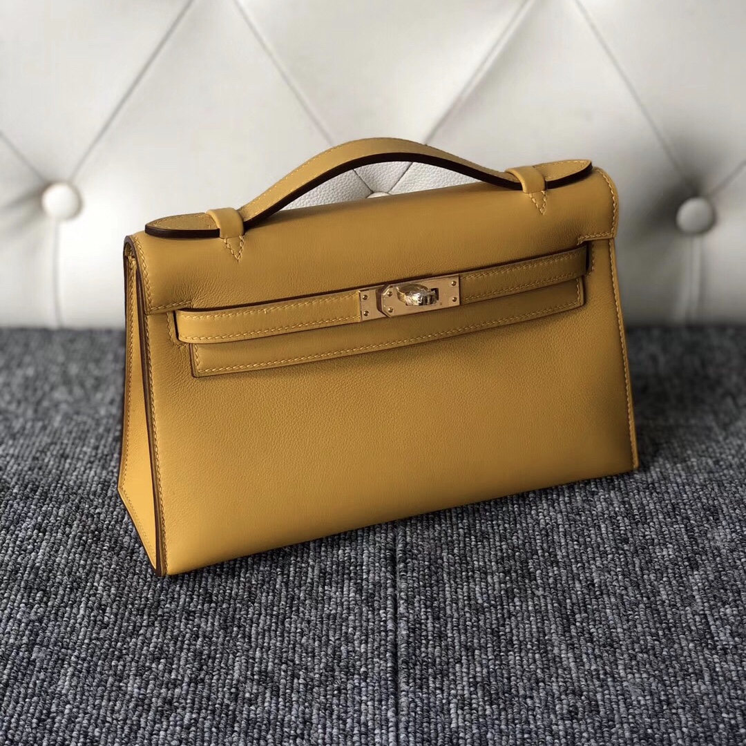 Hermes Mini Kelly Pochette U4 絲絨綠 9D 琥珀黄 S2 風衣灰 M8 瀝青灰 Swift calfskin