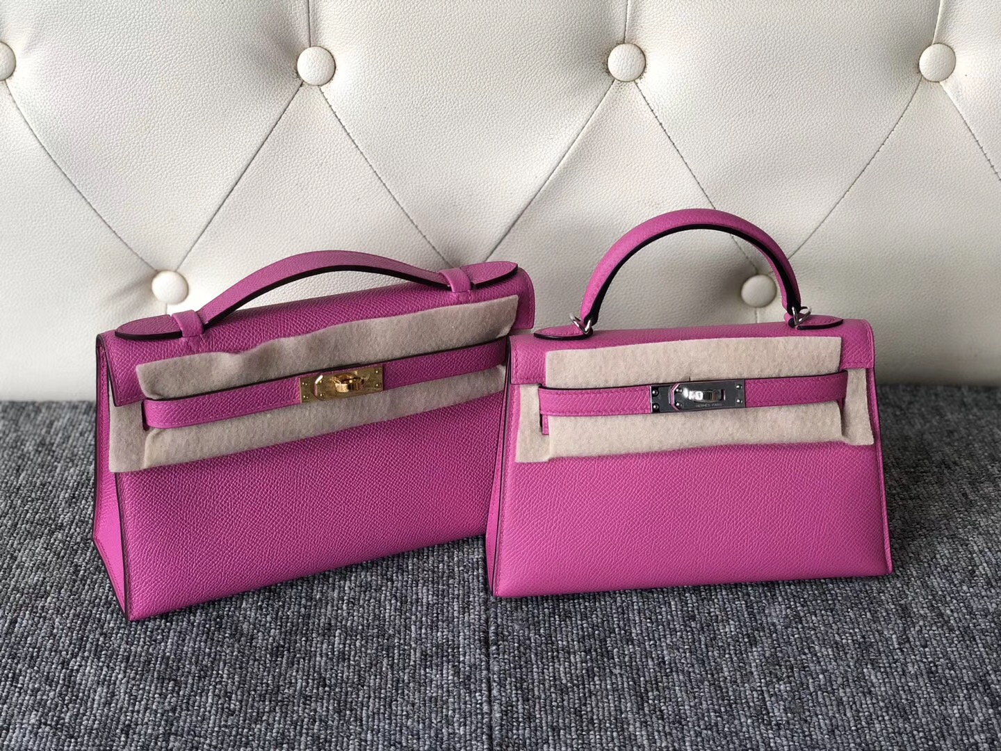 臺灣新北市Hermes Kelly Mini 2代 9D琥珀黃 9I玉蘭粉 CK10奶昔白 CK18大象灰