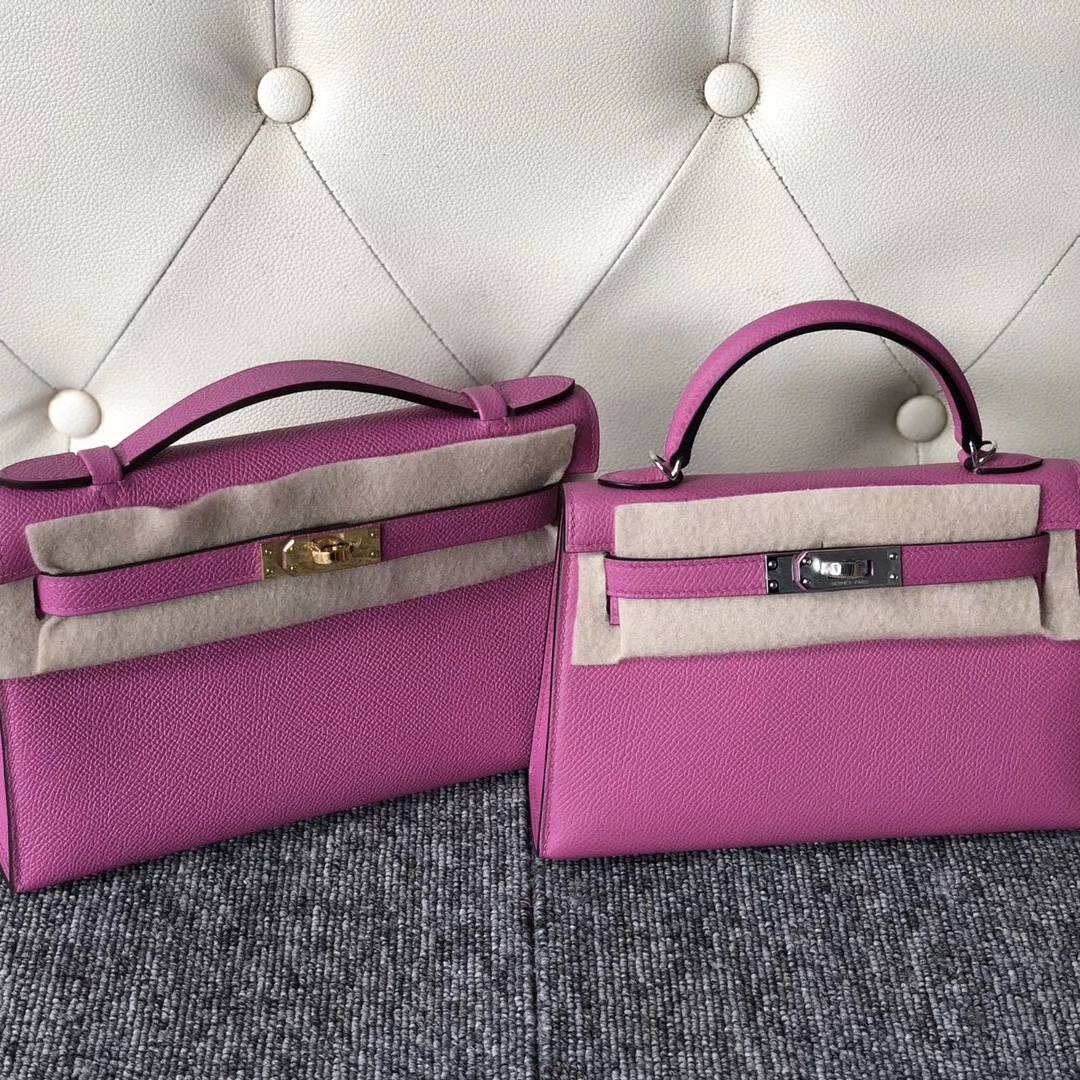 臺灣新北市Hermes Kelly Mini 2代 9D琥珀黃 9I玉蘭粉 CK10奶昔白 CK18大象灰