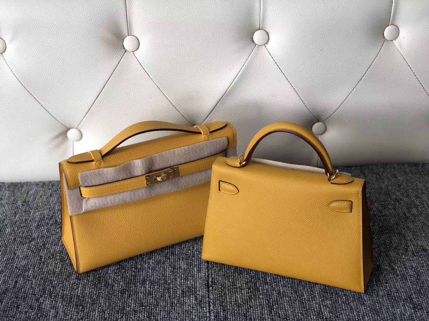 臺灣新北市Hermes Kelly Mini 2代 9D琥珀黃 9I玉蘭粉 CK10奶昔白 CK18大象灰