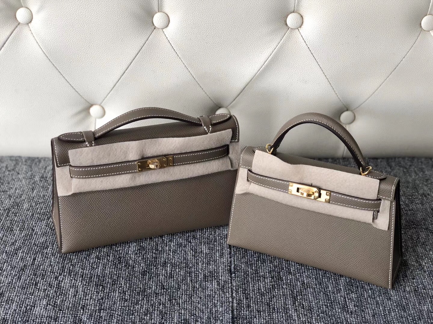 臺灣新北市Hermes Kelly Mini 2代 9D琥珀黃 9I玉蘭粉 CK10奶昔白 CK18大象灰