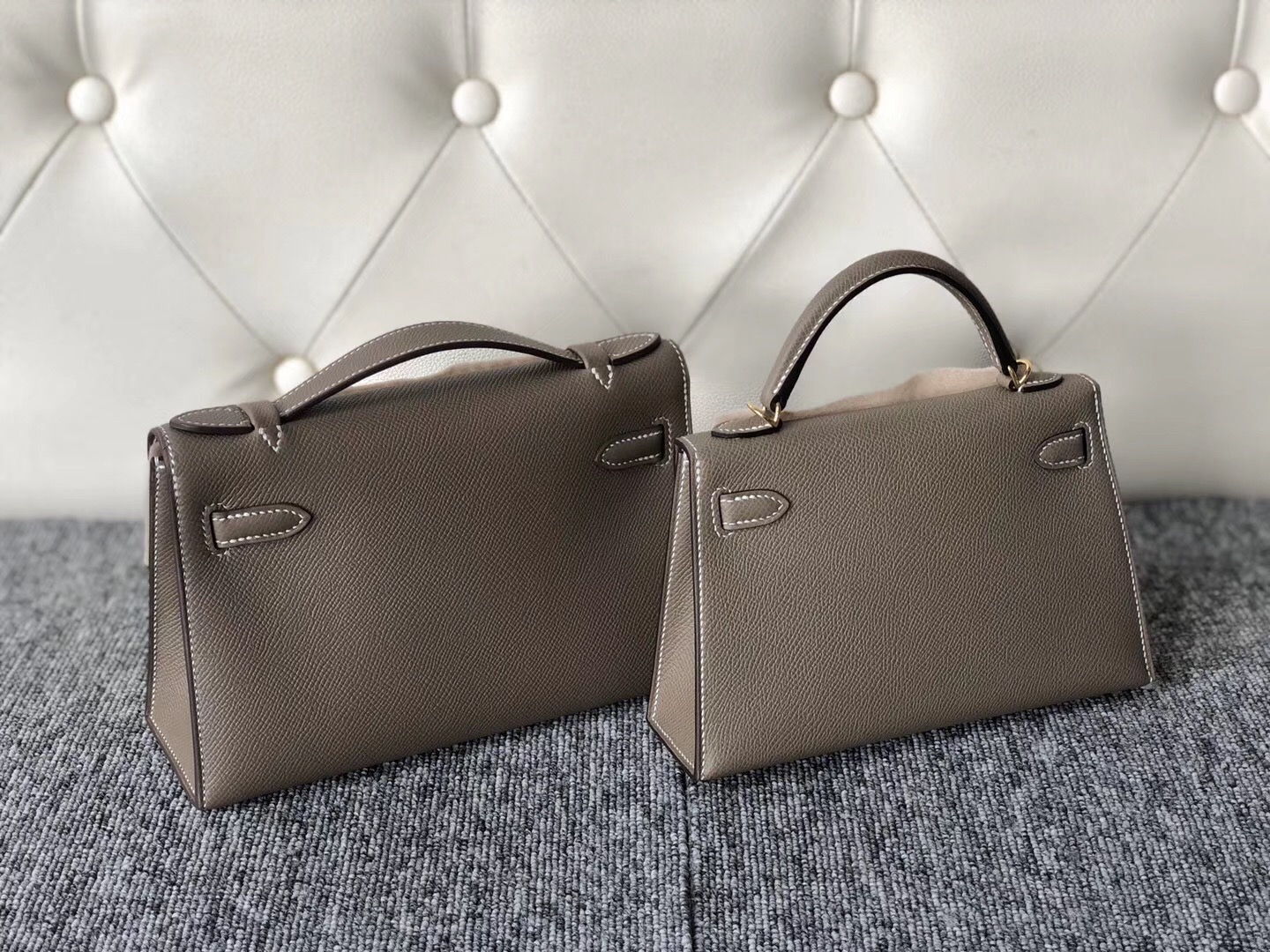 臺灣新北市Hermes Kelly Mini 2代 9D琥珀黃 9I玉蘭粉 CK10奶昔白 CK18大象灰