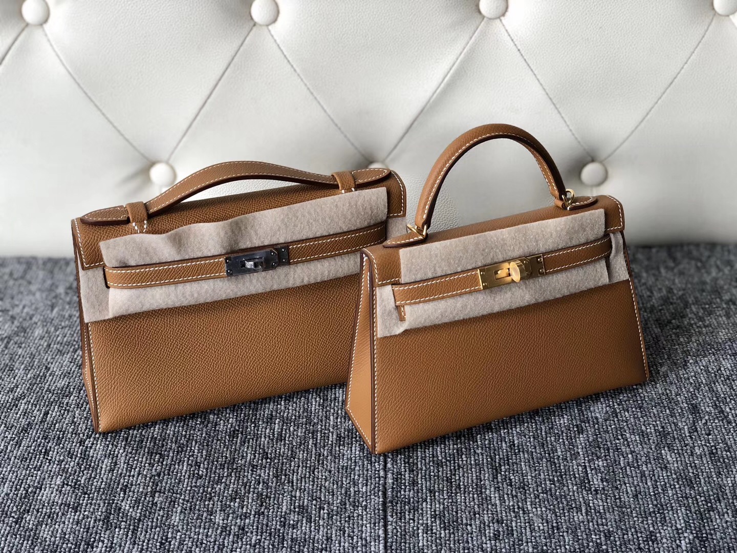 臺灣新北市Hermes Kelly Mini 2代 9D琥珀黃 9I玉蘭粉 CK10奶昔白 CK18大象灰